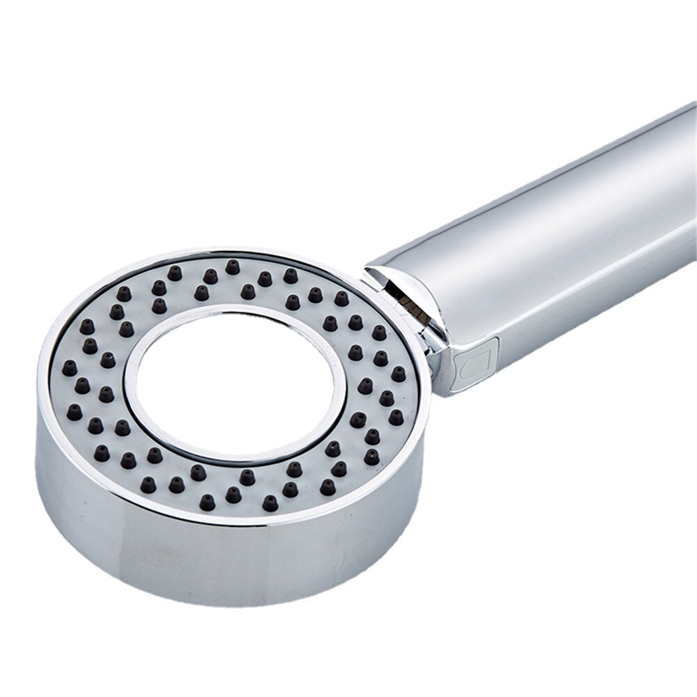 Double-sided Dual Function Shower Head Water Saving Round ABS Chrome Booster Bath High Pressure Handheld Hand