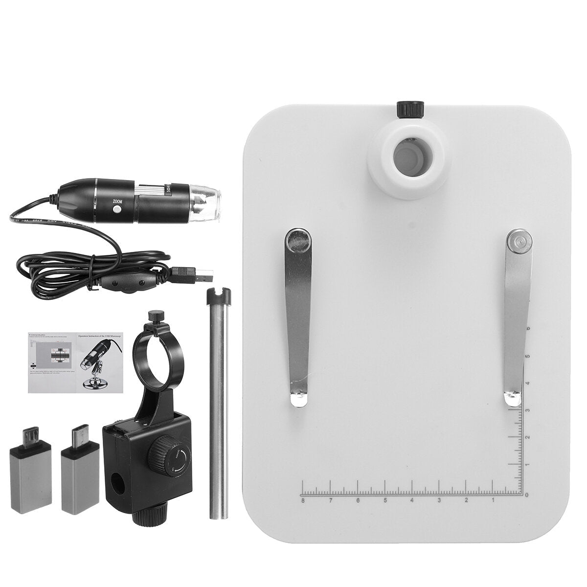 USB 3 in 1 Digital Microscope Endoscope HD 1080P Magnifier 1600X 8LEDCamera with Stand