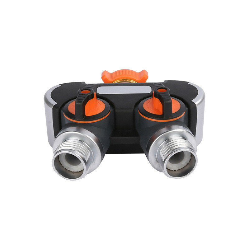 Y Shape 2-Way Shut Off Y Coupling Dual Tap Hose Connector Splitter Garden Irrigation System Tool