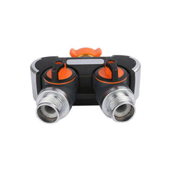 Y Shape 2-Way Shut Off Y Coupling Dual Tap Hose Connector Splitter Garden Irrigation System Tool