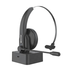Single Ear Headset Bluetooth Headphone Noise Cancelling Head-mounted Headphone with Microphone for Cell Phones PC Tablet