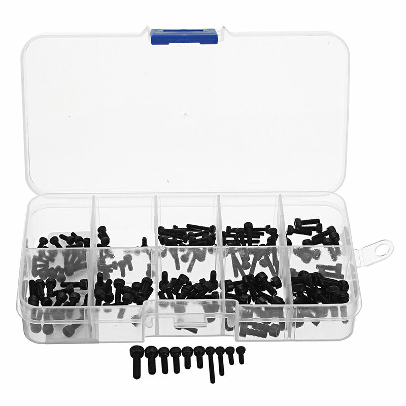240Pcs M2/M2.5/M3 Hex Socket Head Cap Screws Carbon Steel Assortment Kit