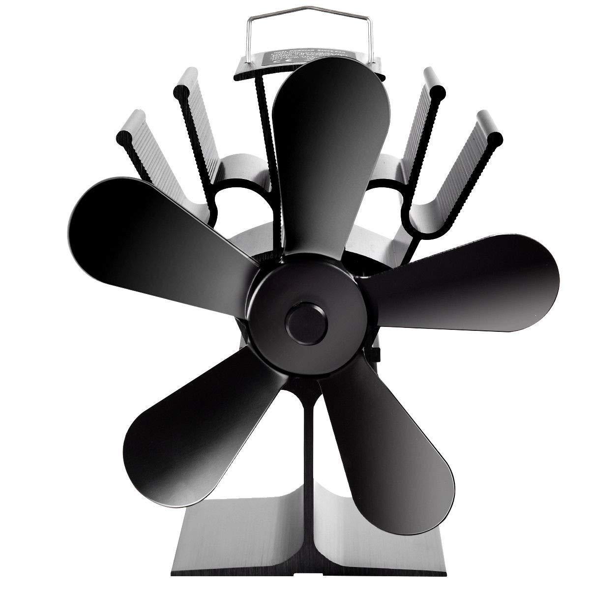 8.8inch 5 Blades Fireplace Fan Wood Burner Stove Thermal Heat Power Fan