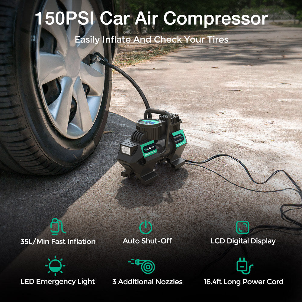 110W 5M Cig Cable DC 12V Inflatable Pump Compressor Digital LED Tire Inflator For Car Bike Motorcycle Ball Toy