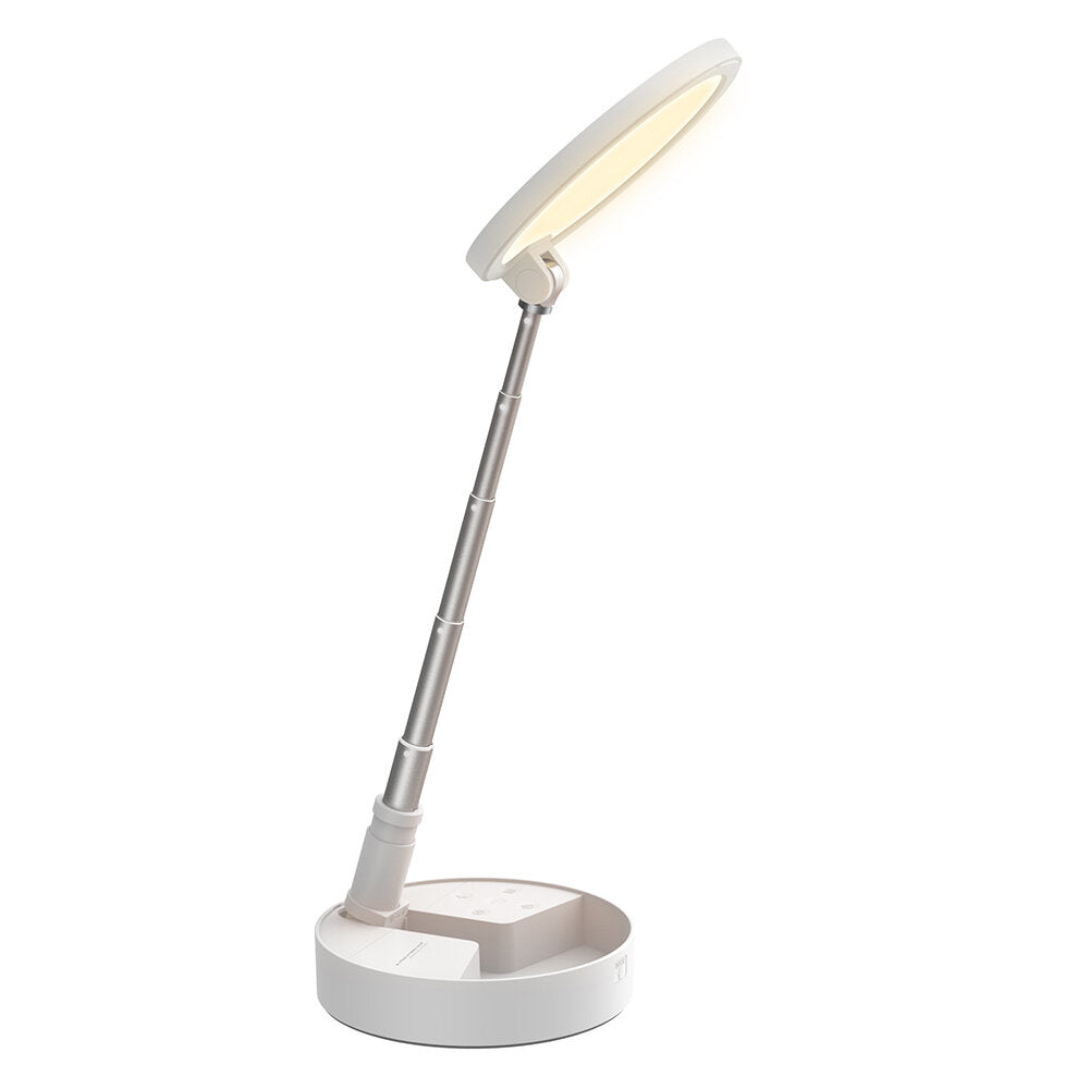 Folding Desk Lamp with Foldable Storage Adjustable Angle 3600mAh Battery 5 Level Brightness 3000-5000K Color Temp