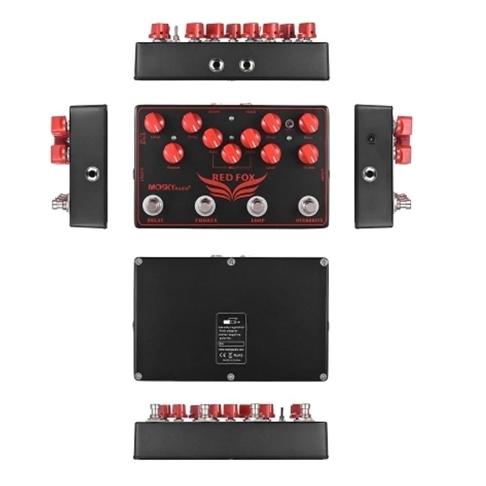 4 in 1 Electric Guitar Effects Pedal with Delay Chorus Loop Overdrive