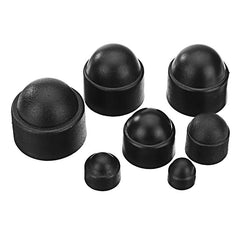 M4/M5/M6/M8/M10/M12 Black Nut Bolt Cover Hexagonal Bolt Cap Rubber Cap 145Pcs