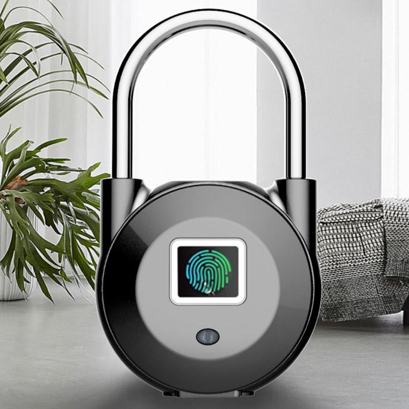 Smart Fingerprint Door Lock Padlock USB Charging Keyless Anti Theft Travel Luggage Drawer Safety Escape Room 0.5 Second Unlock IP65 Waterproof