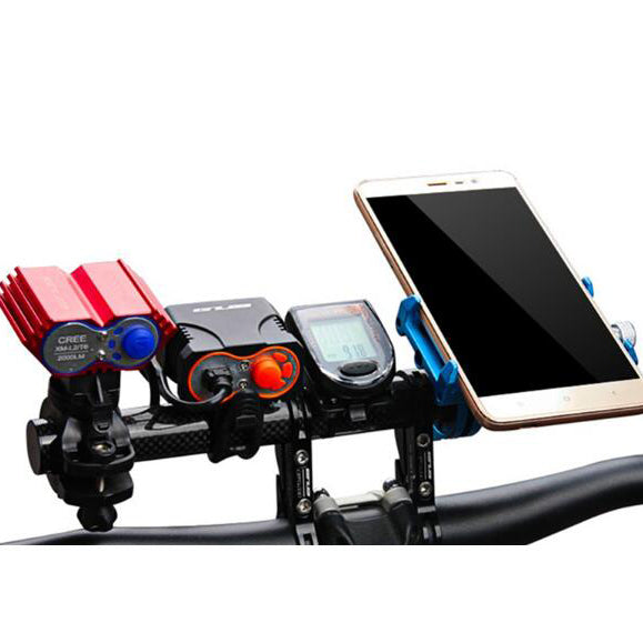 Carbon Fiber Al Bike Bicycle Extended Handlebar Extension Light Lamp Computer Phone Mount Bracket Stand Holder
