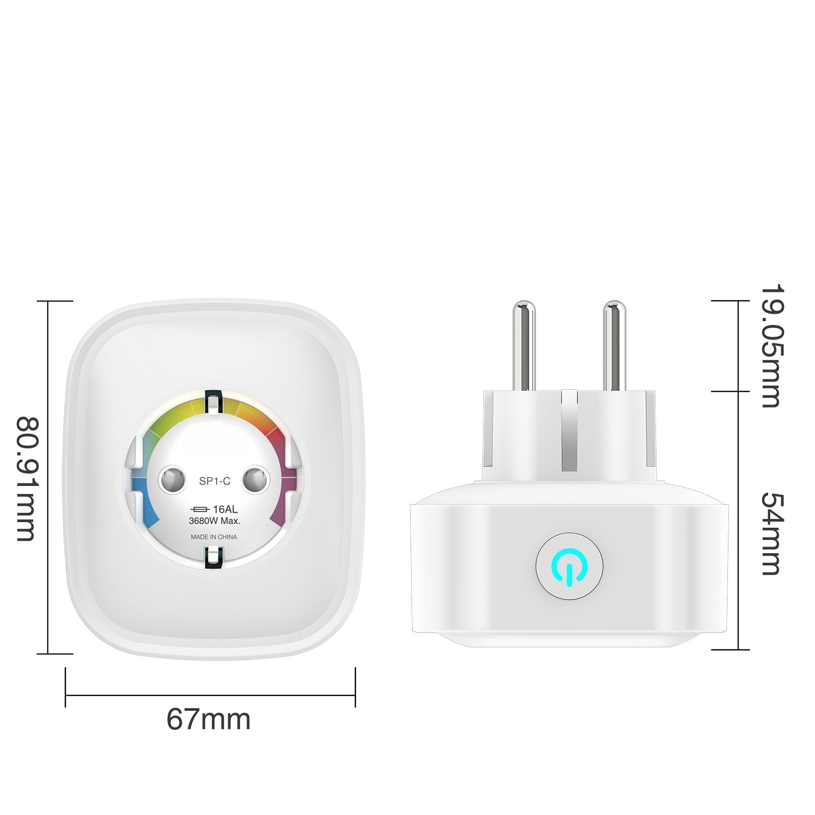 Smart plug WiFi 2pcs Socket Power Monitor Timing Function Remote Control Voice Control Works With Siri And HomeKit EU Plug