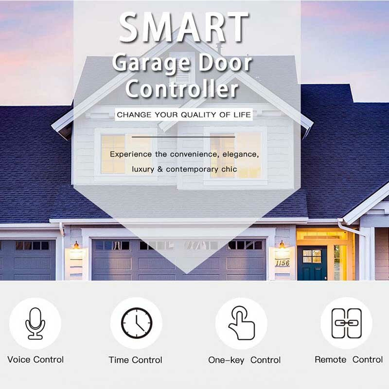 WIFI Garage Door Controller Voice Remote Control Smart Garage Controller Compatible with Amazon Alexa Speakers Tuya Smart Life APP