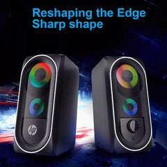 Mini Speaker Deep Bass RGB Streamer Light Effect 3.5mm USB Powered Desktop Loudspeaker for Laptop Computer Phone