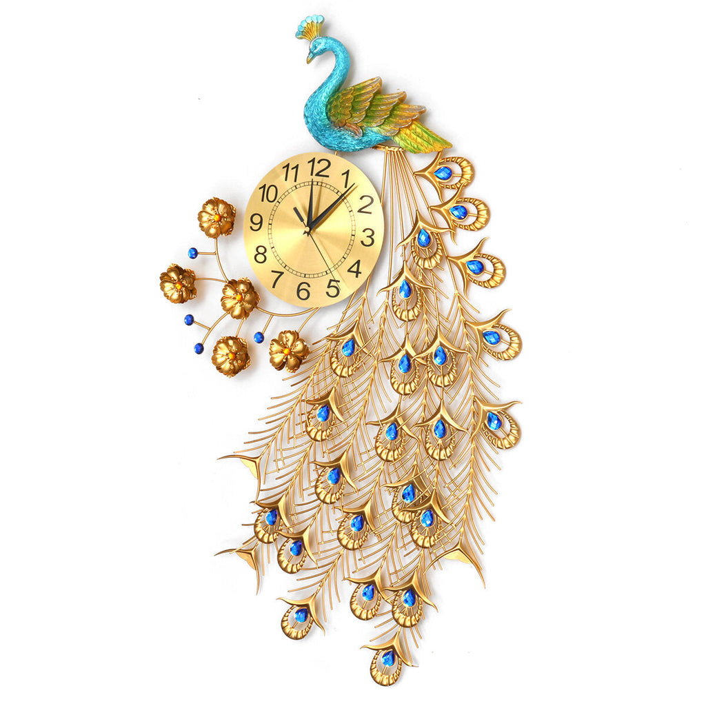 Simple European Fashion Peacock Wall Clock Sitting Room Bedroom Creative Art Wall Clock