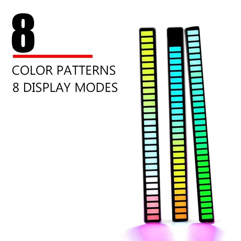 RGB USB Energy Saving Lamp Voice-activated Pickup Rhythm Light Car Ambient Lamp Music Atmosphere Light Game Light