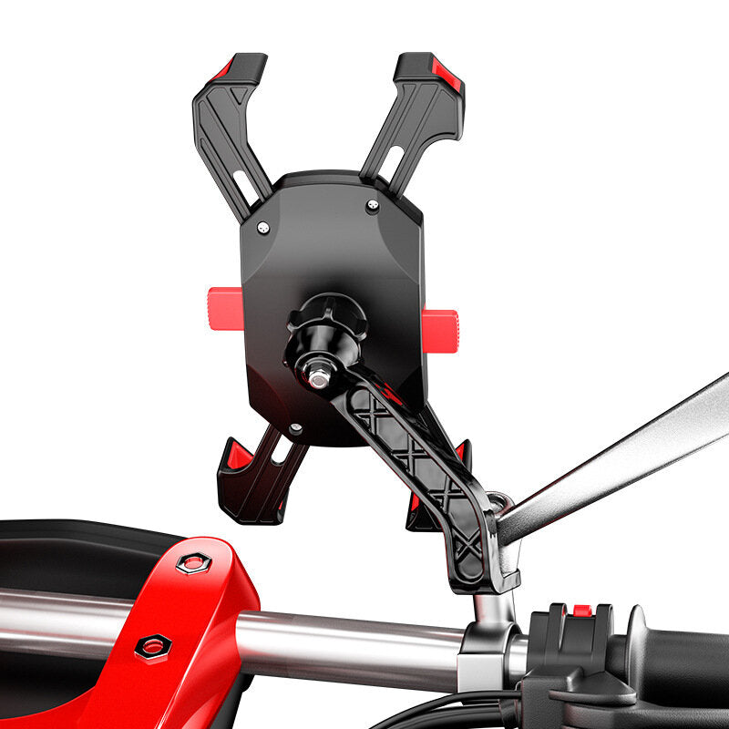 4.7-6.5inch Adjustable Bike Phone Holder Shock Absorption GPS Phone Clip Stand Handlebar Stretch Mount Bracket Cycling Bicycle Motorcycle