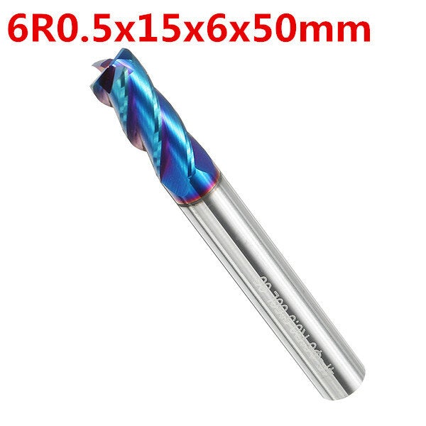 4 Flutes Ball Nose Milling Cutter Tungsten Carbide NACO Coated 2R0.2-8R2.0 HRC65 End Mill