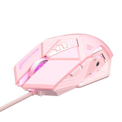 Wired Gaming Mouse Pink/ Black Gaming Mouse 7 Programmable Buttons Silent Click 4 Levels Adjustable DPI Mice for PC Laptop