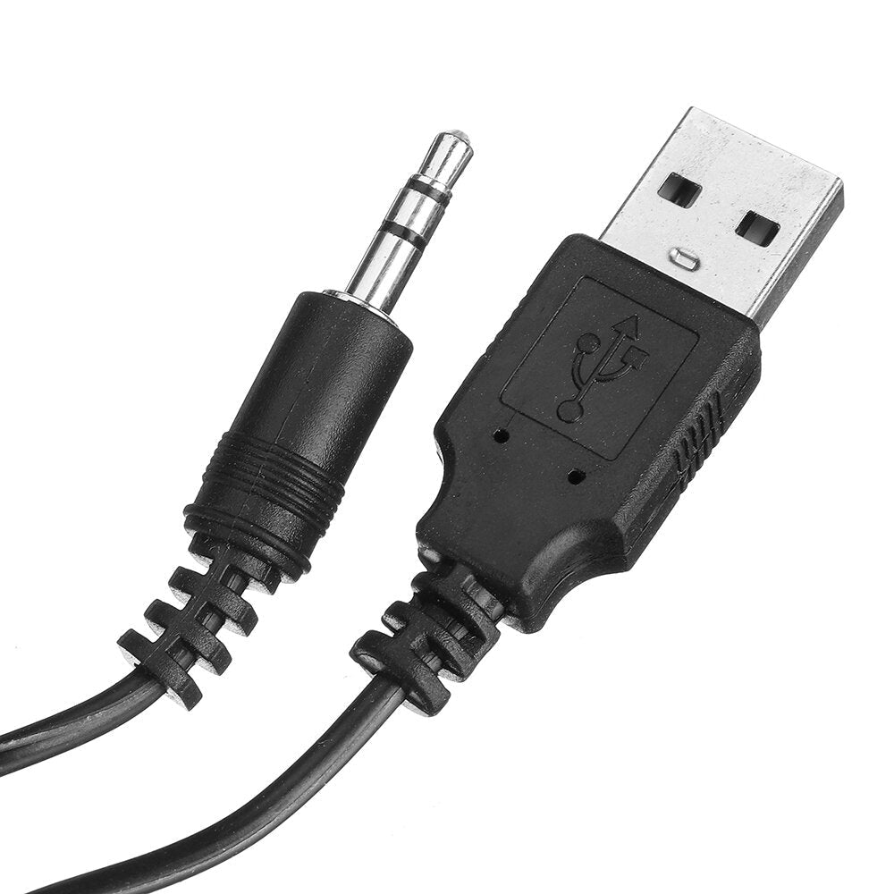 Computer Speaker Home Small Speaker Wired Mini Usb 3.5mm Desktop Long Gaming Speaker Blue Light ABS Black