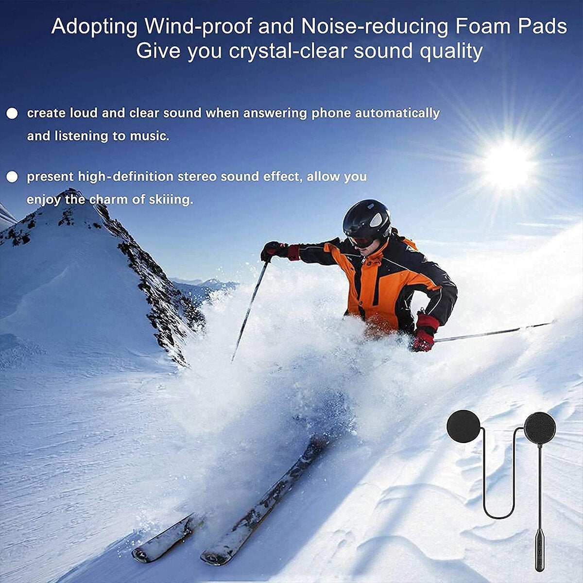wireless motorcycle helmet headset Bluetooth 5.1 headphone motor earphone with microphone music call control