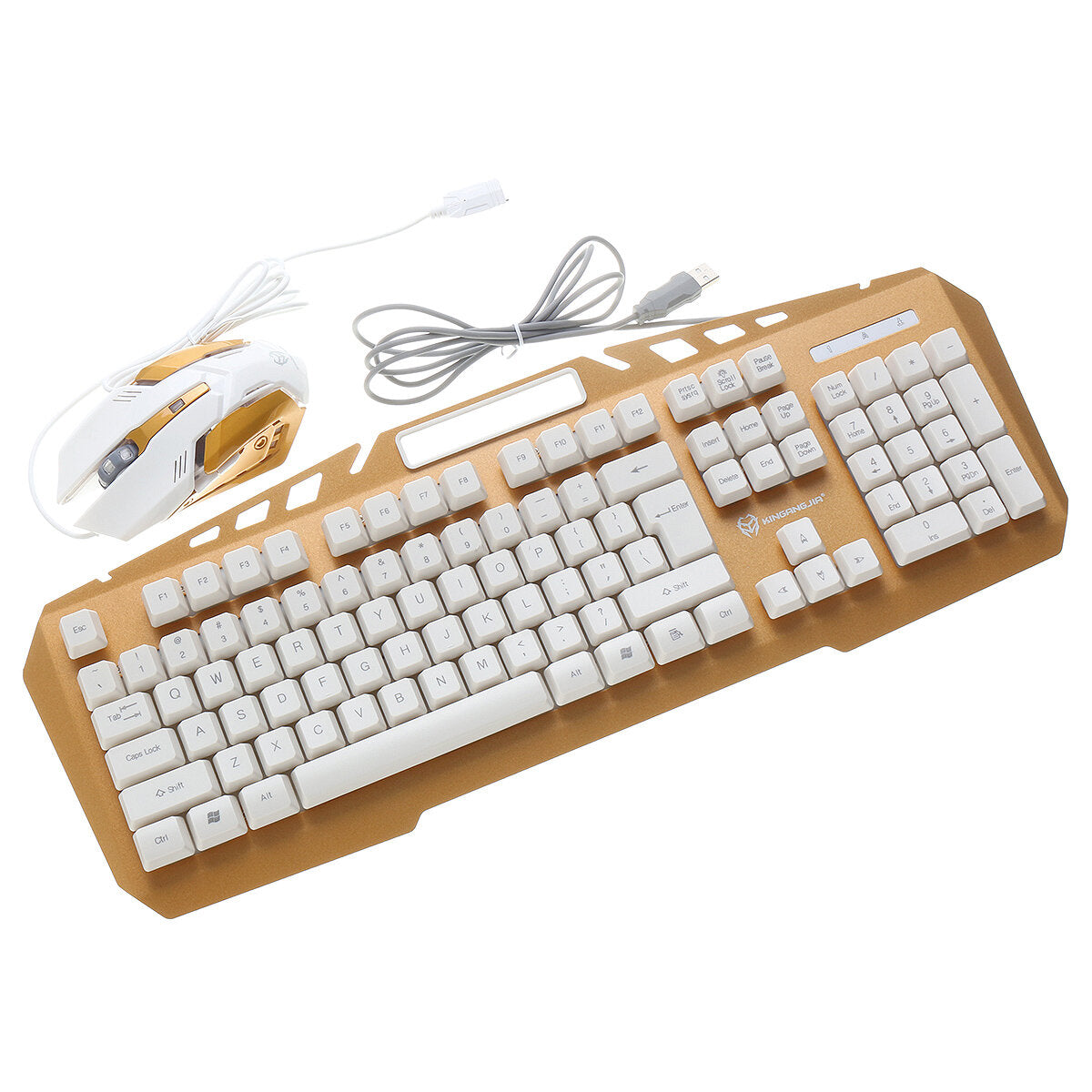 Colorful Backlight Alloy Panel USB Wired Gaming Keyboard 2400DPI LED Gaming Mouse Combo