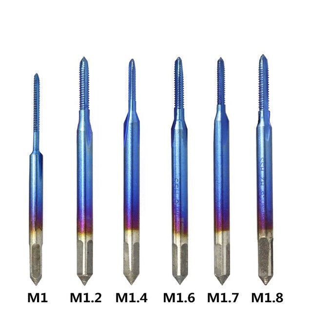 M1-1.8 Nano Blue Coated Metric Thread Tap Straight Flute Machine HSS Screw