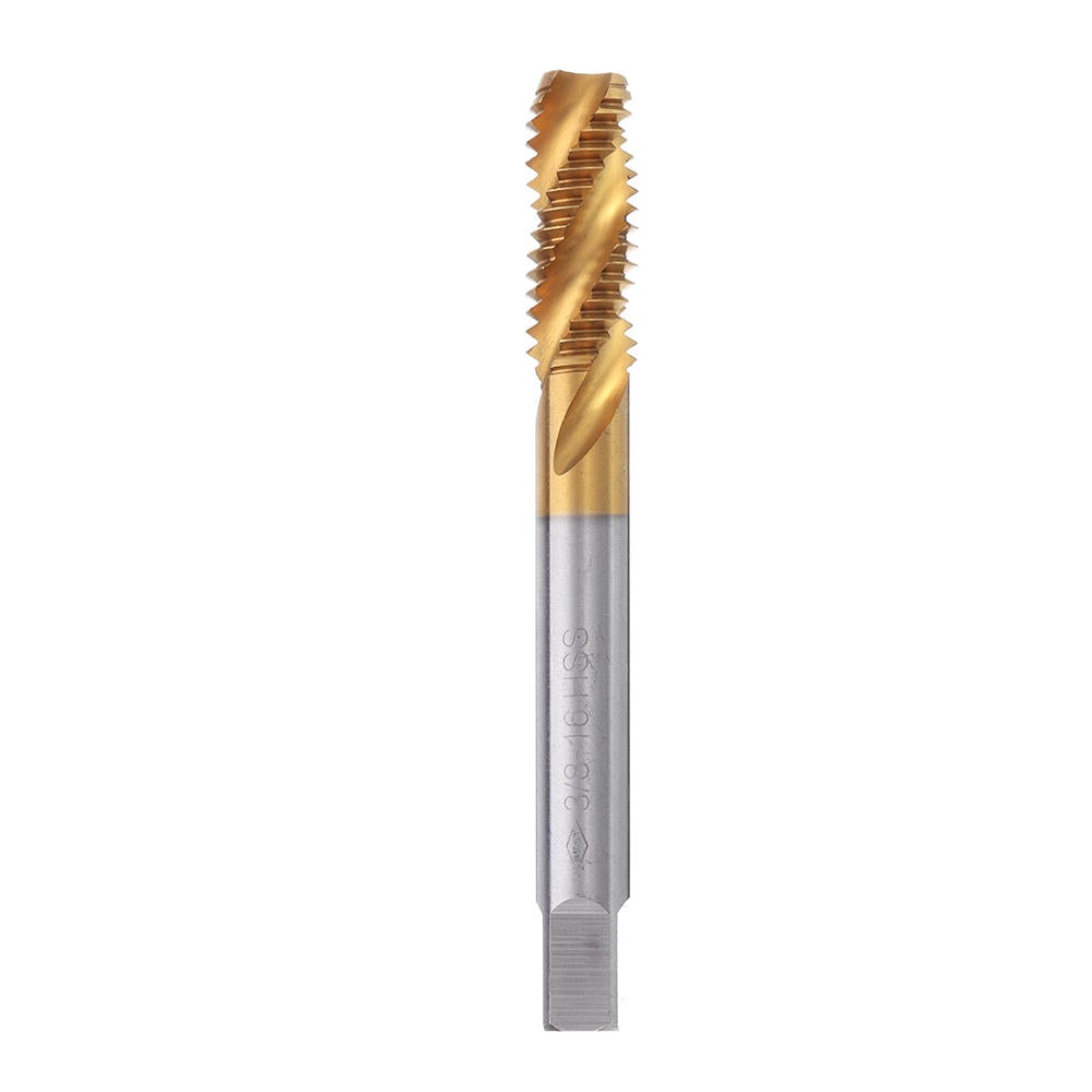 HSS Spiral Flute Hand Tap Imperial Titanium Coated Machine Screw Plug Tap Drill