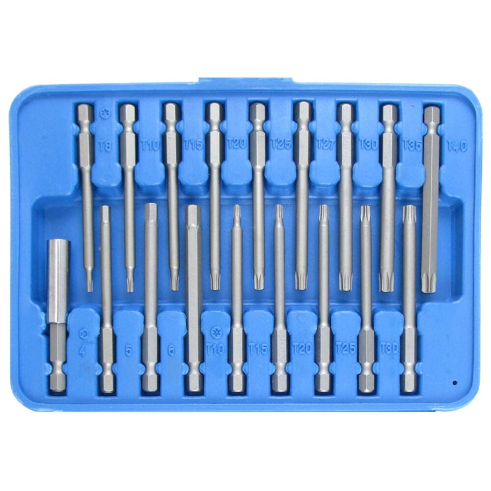 Hi-Spec 50Pcs 75mm Long Reach Bit Set Cr-V Quick Release Screwdriver Bits Torx Star Hex Pozi Phillips Slotted Screwdriver Hand Tool