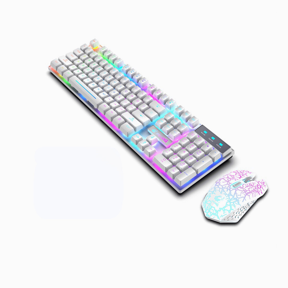 2.4G Wireless Keyboard & Mouse Set 104 Keys RGB Backlit Gaming Keyboard 800-2400DPI Optical Mouse for Computer Laptop PC