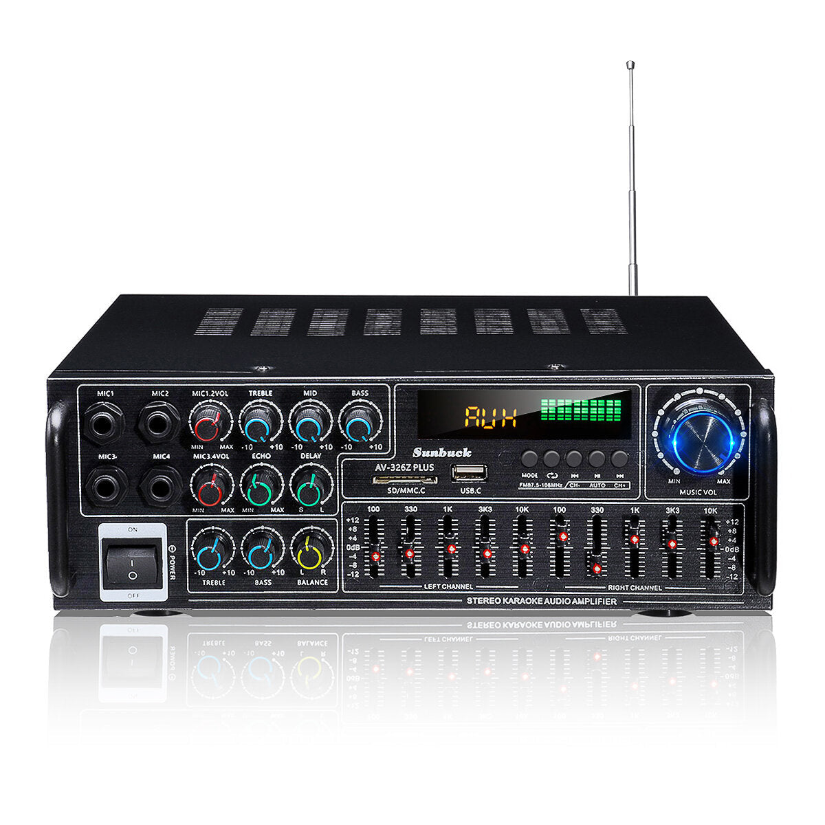 2000W Bluetooth 5.0 Stereo Power Amplifier Digital Audio Amp USB SD Home Car Use