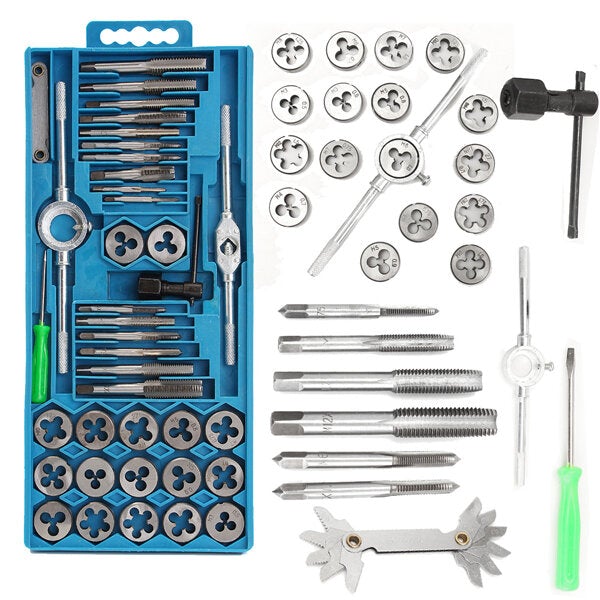 40pcs M3-M12 Screw Thread Metric Plugs Taps Tap Wrench Die Set