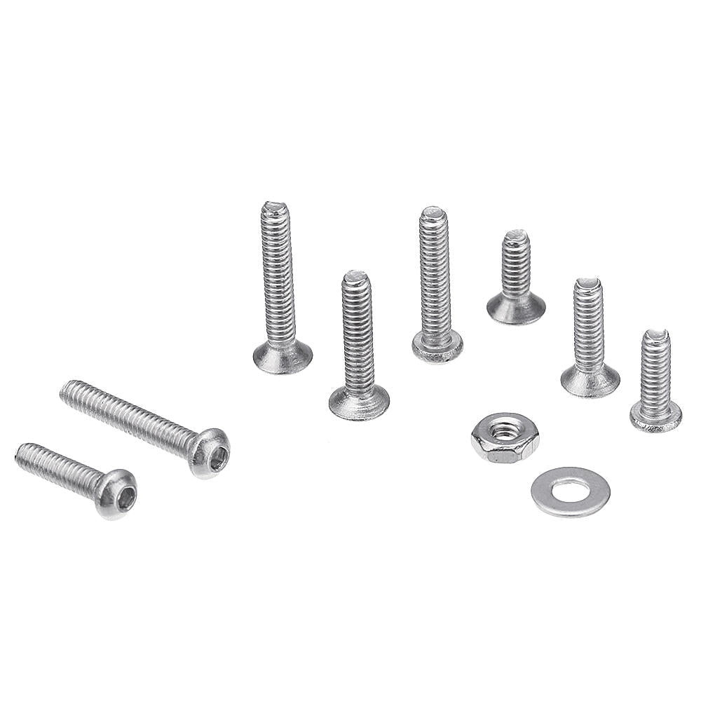 480Pcs M2 Hex Socket Button&Flat Head Screw 304 Stainless Steel Bolt Nut Assortment