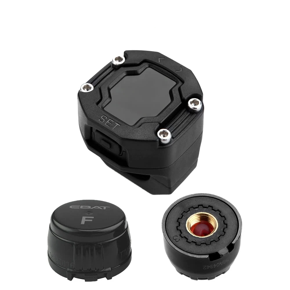 DIY TPMS for Motorcycle Tire Pressure Monitoring System with Waterproof External Sensor Wireless LCD Display