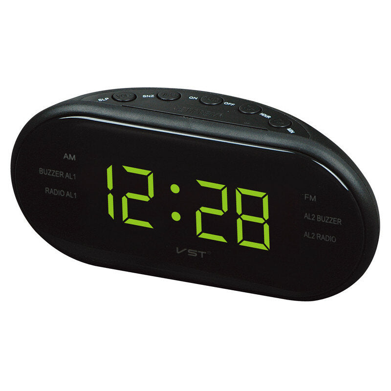 Led AM FM Radio Digital Brand Alarm Clock Backlight Snooze Electronic Designer
