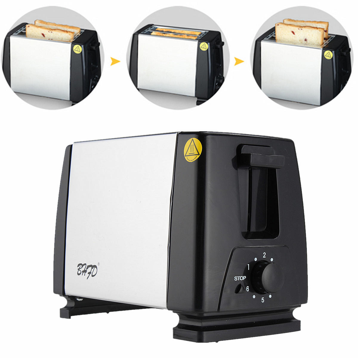 Electric Automatic 2 Slice Bread Toaster Oven Toaster Sandwich Maker Grill Machine