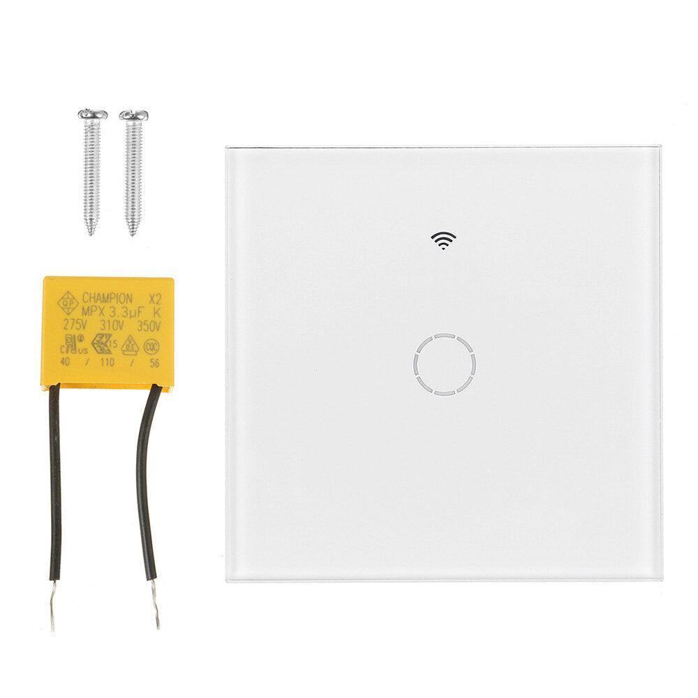 EU/UK 1/2/3 Gang eWelink WIFI Smart Wall Light Switch Touch Panel APP Remote Control Switch Single Live Wire No Neutral Line Switch