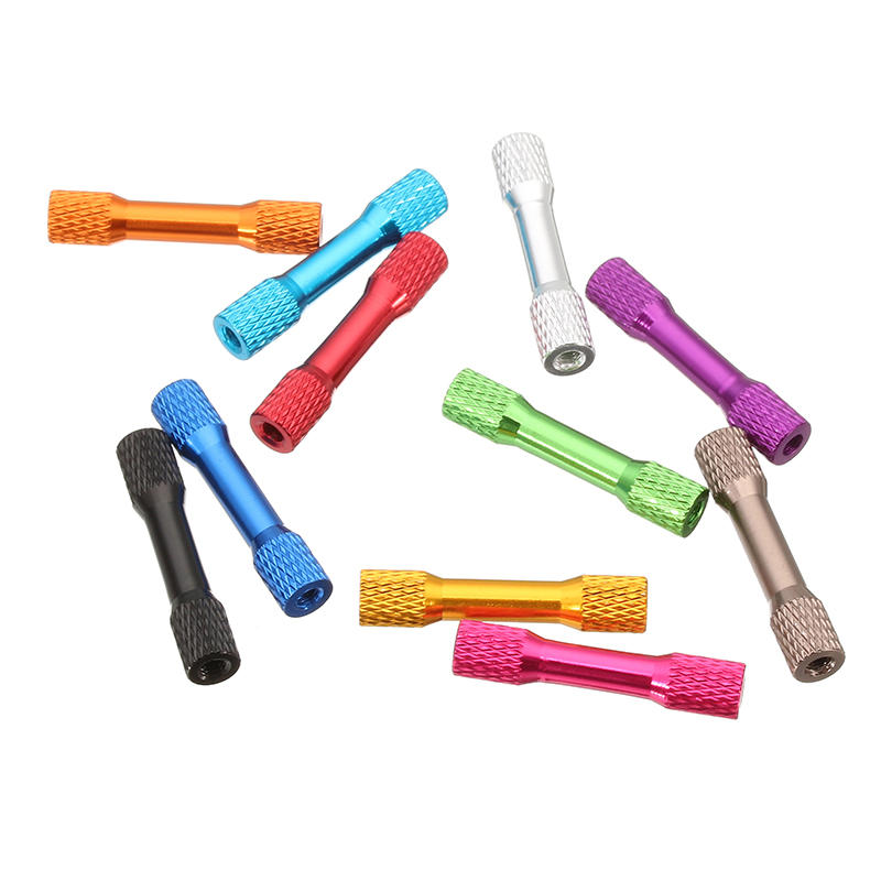 10Pcs M3 30mm Knurled Standoff Aluminum Alloy Multicolor