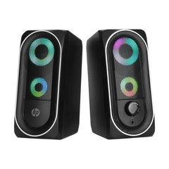Mini Speaker Deep Bass RGB Streamer Light Effect 3.5mm USB Powered Desktop Loudspeaker for Laptop Computer Phone
