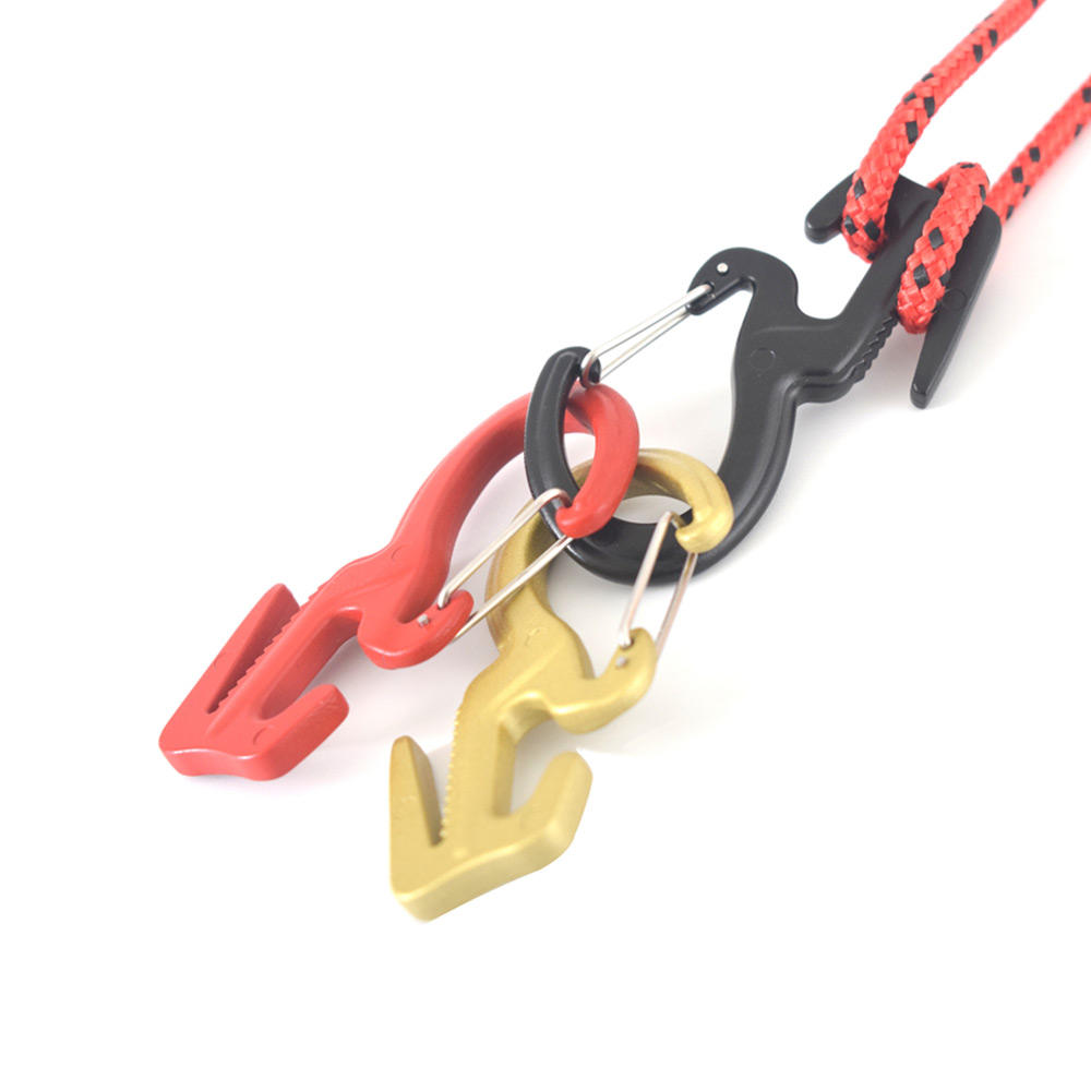 Outdoor Hiking Climbing Durable 9-Shaped 25KG Bearing Carabiner with 2M Rope