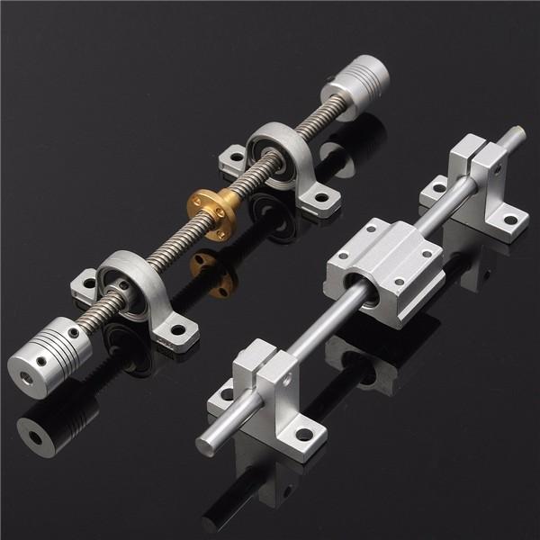 15pcs 200mm Optical Axis Guide Bearing Housings Aluminum Rail Shaft Support Screws Set CNC Parts