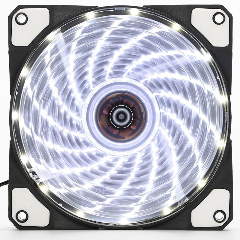 Desktop Computer Case Fan 12cm 15 Lamp Streamer Fan RGB LED Glare Light Laptop PC Case Cooling Fan