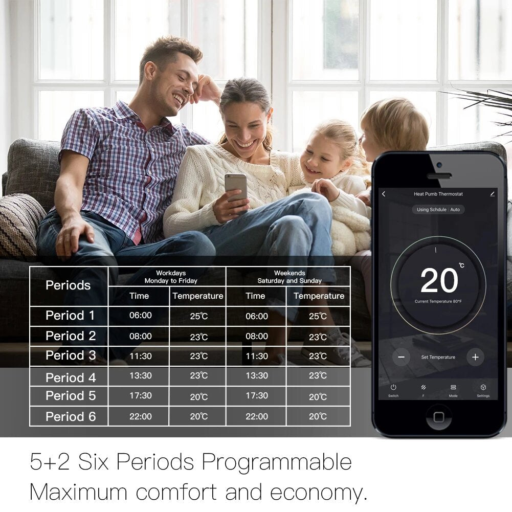 Smart Thermostat Temperature Controller Water/Electric Floor Heating Water/Gas Boiler Brushed Panel 2MQTT Alexa Google Smart Life