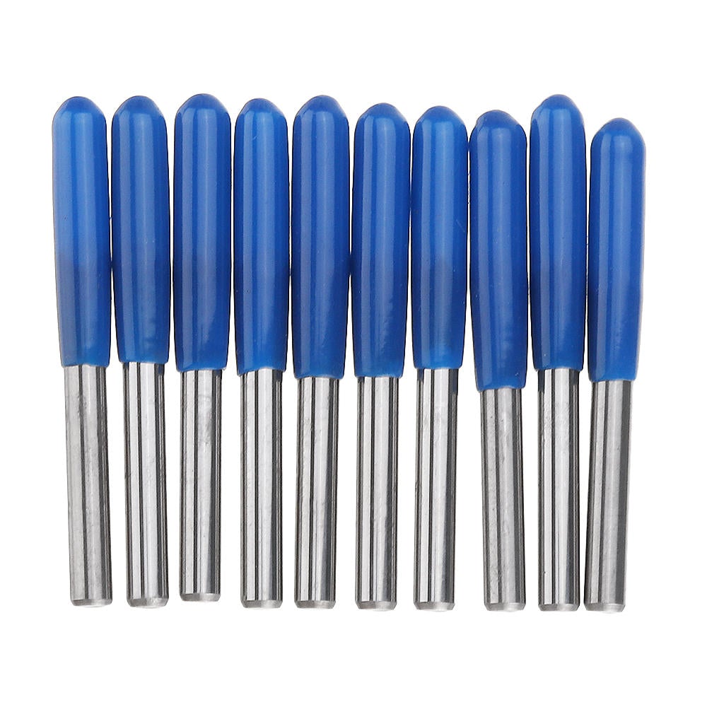 10pcs 3.175mm Shank 60 Degree 0.1/0.2/0.3mm Tip Tungsten Steel Engraving Bit CNC Tool