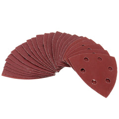 24Pcs Sand Grains Are Uniform Full and Wear-resistant Swing Triangle Six-hole Red Sandpaper for Sanding and Polishing