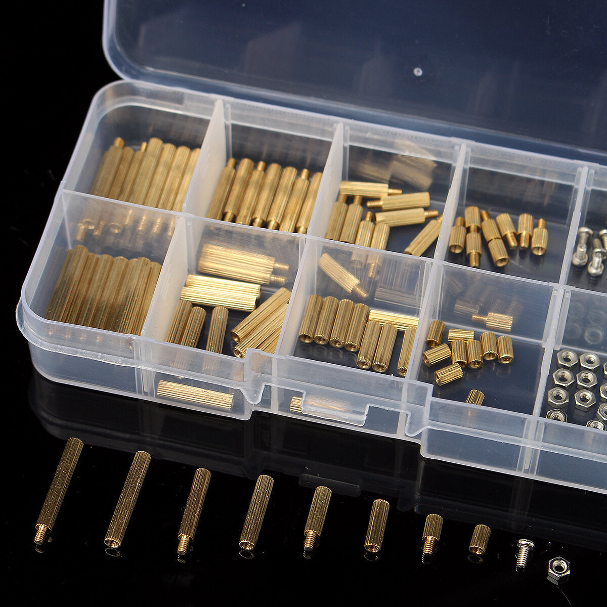 120Pcs M2 Brass Knurled Standoff Male Female Round Column Pillar Spacer for PCB Board