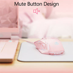 Wired Gaming Mouse Pink/ Black Gaming Mouse 7 Programmable Buttons Silent Click 4 Levels Adjustable DPI Mice for PC Laptop