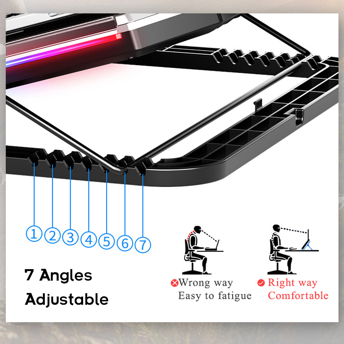 LCD Screen Notebook Cooler 6 Fan 6 Light Key Controlled RGB luminescence Computer Cooling Base Laptop Cooling Pads