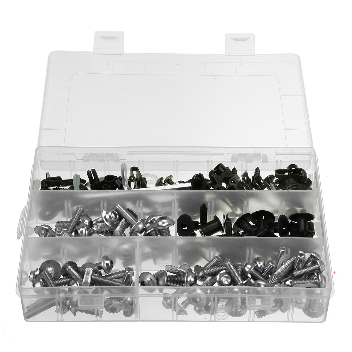 198PCS Motorcycle Nylon Washer KitFairing Bolts Screws Retainer Fastener Clips