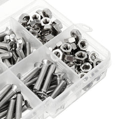 M4SP2 M4 Stainless Steel Phillips Flat Head Screws Bolts Nuts Assortment Kit 250Pcs