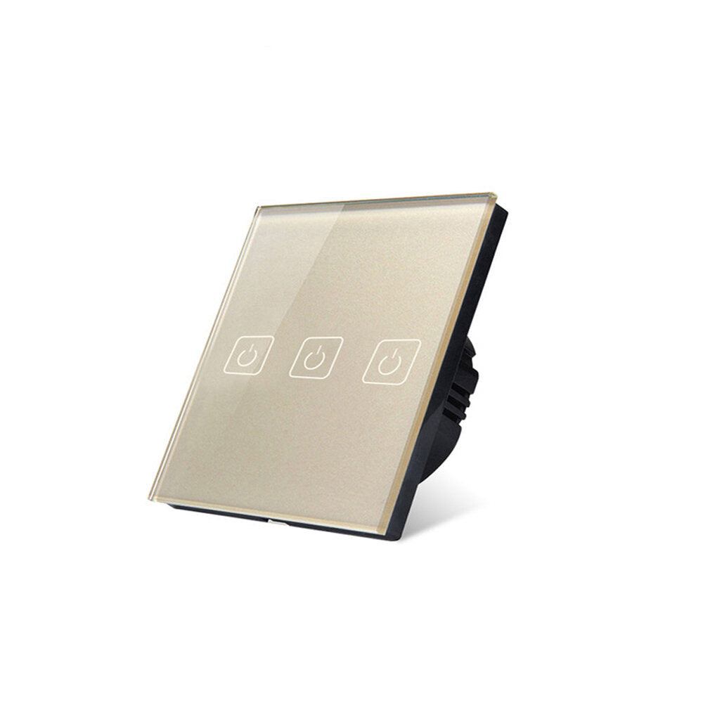 Smart Wall Touch Switch Type 86 1/2/3 Way RF433 Wireless Remote Control Switch Touch Screen