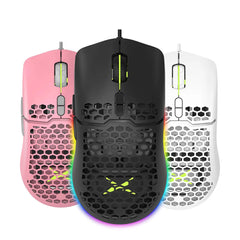 RGB Gaming Mouse USB Wired Lightweight Honeycomb Shell 7200DPI Ergonomic Mice with Soft Rope Cable For PC Laptop